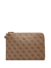 GUESS 1 USCITA Guess Pochette Milano Medium Clutch Uomo Beige/brown - Beige Beige/Brown